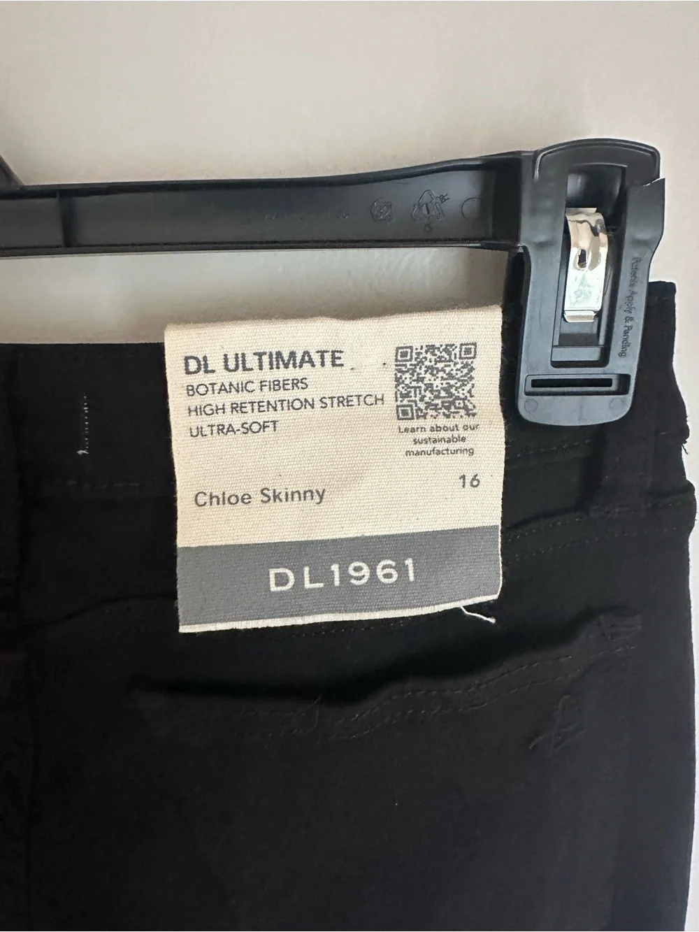 DL1961 - NEW Girls Chloe Skinny High Rise Black Jeans Size 16  Adjustable Waist